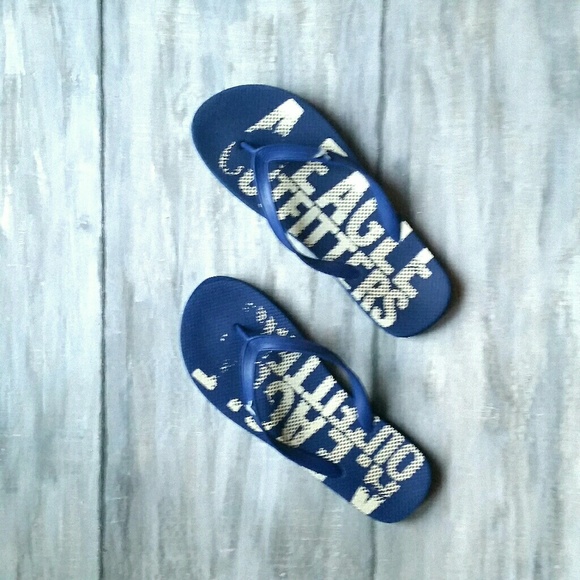 American Eagle Outfitters Blue Icon Logo Flip Flop Rubber Thong Sandal 10/11COPY - Picture 13 of 14